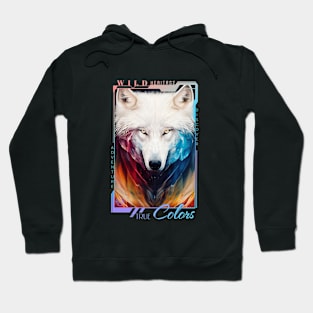 Wolf White Animal Discovery Adventure Nature Planet Earth Paint Hoodie